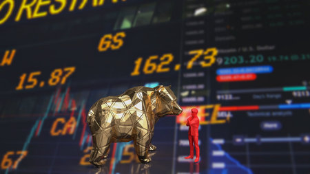 bear market is defined byÂ a prolonged drop in investment prices generally, a bear market happens when a broad market index fallsÂ の写真素材