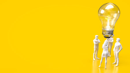 Business Team and  light bulb for idea or Creative concept 3d renderingの写真素材
