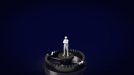 The man on Bear Trap for Business concept 3d renderingの写真素材