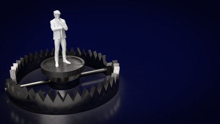 The man on Bear Trap for Business concept 3d renderingの写真素材