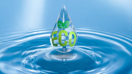 The water drop for eco concept 3d renderingの写真素材