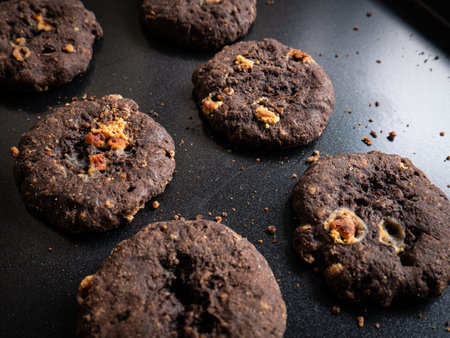 The cookies chocolate healthy close up image for food concept