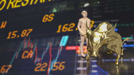 bull market, positive economic indicators, such as strong GDP growth, low unemployment rates, and robust corporate earnings,の写真素材