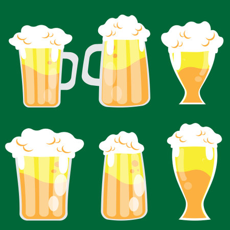 Beer is an alcoholic beverage that is one of the oldest and most widely consumed drinks in the world. It is produced through the fermentation of cereal grains, typically barley,のイラスト素材