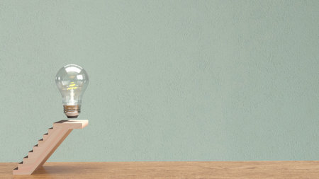 The stairs for road to target in business plan 3d renderingの写真素材