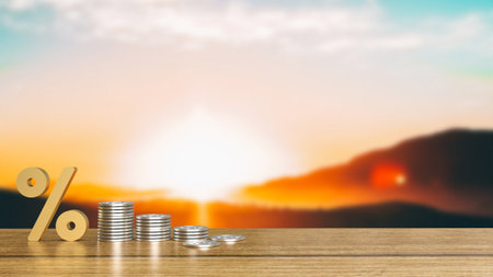 Interest rates are the percentage of interest that borrowers pay to lenders for the use of borrowed money, or the return earned on investments or savings.の写真素材