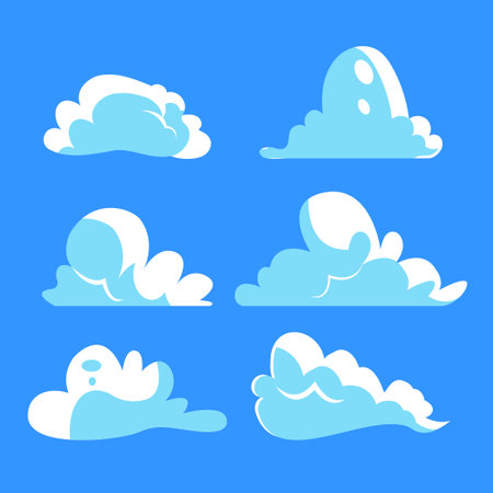 The term "cloud" also refers to the visible masses of water droplets or ice crystals suspended in the Earth's atmosphere. Clouds play a significant role in weather patterns, climate.のイラスト素材
