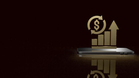 Gold chart point for target in Business concept 3d renderingの写真素材