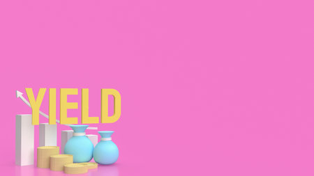 Yield is a financial term that refers to the return on investment or the income generated by an investment, typically expressed as a percentage.の写真素材