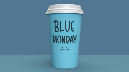 Blue Monday typically refers to the term used to describe the third Monday in January, which is often considered the most depressing day of the year.の写真素材