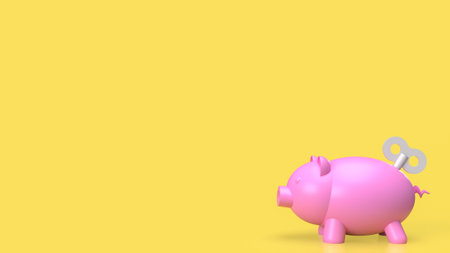 A piggy bank is a simple container, often shaped like a pig, used by individuals, especially children, to store and save small amounts of money.の写真素材