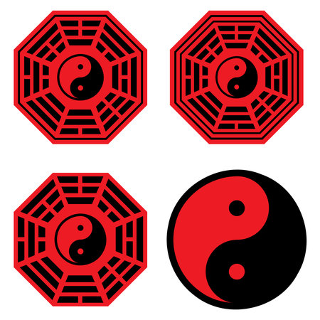 Bagua  also known as the Eight Trigrams, is a fundamental concept in Chinese cosmology, philosophy, and traditional practices such as Feng Shui and martial arts.のイラスト素材