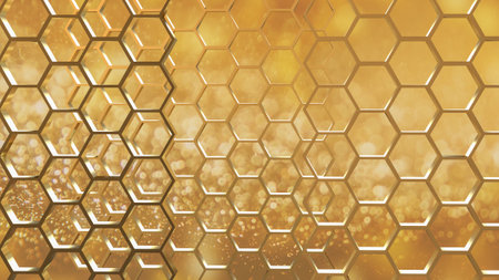 Gold Hive for Abstract luxury Background concept 3d renderingの写真素材