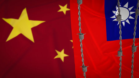 The relationship between China and Taiwan is a complex and sensitive geopolitical issue, characterized by historical, political, and cultural dimensions.の写真素材