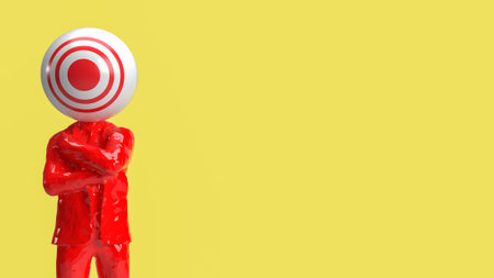 A target is an object, mark, or area designed to be aimed at and hit, often used in sports, games, training exercises, and various forms of competition.の写真素材