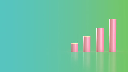 Pink chart for business concept 3d renderingの写真素材