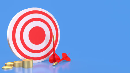 A dartboard is a circular board used as the target in the game of darts, where players throw small, pointed missiles called darts.の写真素材