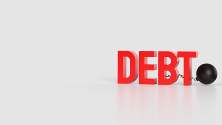 Debt is an obligation that requires one party, the debtor, to pay money or other agreed-upon value to another party, the creditor.の写真素材