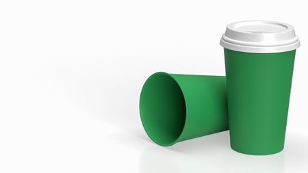 A coffee cup is a type of container specifically designed for holding and consuming coffee and other hot beverages.の写真素材