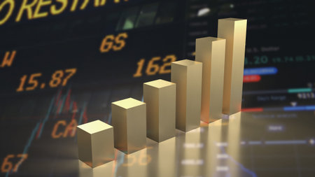 A chart is a graphical representation of data, designed to make complex information more accessible, understandable, and visually appealing.の写真素材