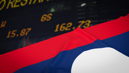 Laos flag for Business background concept 3d rendering.の写真素材