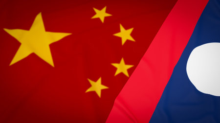 Laos flag for Business background concept 3d rendering.の写真素材