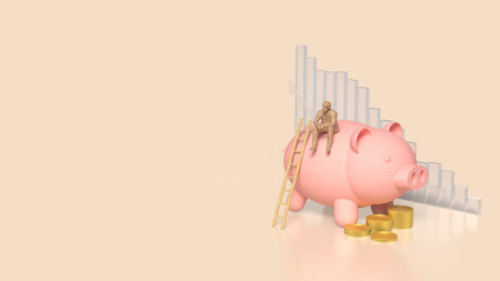 A piggy bank is a container used to save coins and small amounts of money. Traditionally shaped like a pig, it serves as a tool to teach children the value of saving and managing money.の写真素材
