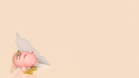 A piggy bank is a container used to save coins and small amounts of money. Traditionally shaped like a pig, it serves as a tool to teach children the value of saving and managing money.の写真素材