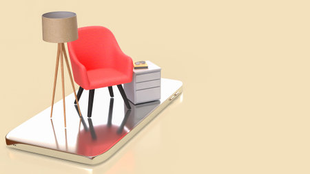 Furniture for interior design or House decor  concept 3d rendering.