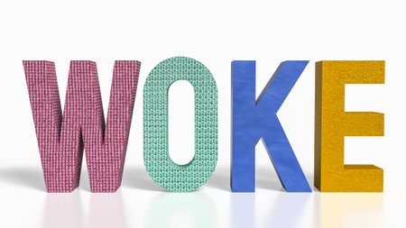 Woke  is a complex and evolving term that encapsulates the tensions and aspirations of modern social justice movements.の写真素材