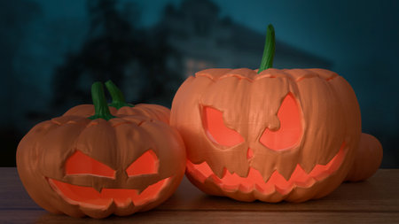 Halloween is a celebration observed on October 31st each year, known for its spooky themes, costumes, and activities such as trick-or-treating, haunted houses, and pumpkin carving.の写真素材