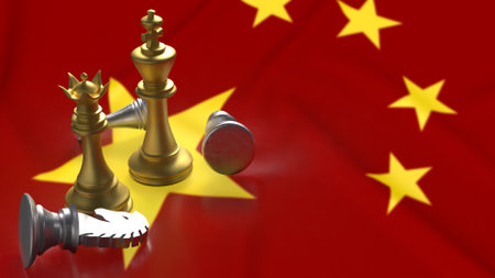 Chess is a two player strategic board game that has been played for centuries.の写真素材