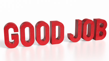 Red Good job  on white background  image 3d rendering.の写真素材