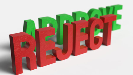 Red  reject on white background  image  3d rendering.