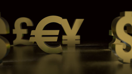 The euro symbol  â¬  represents the euro, the official currency used by the Eurozone, which consists of 20 of the 27 member states of the European Union  EU .の写真素材