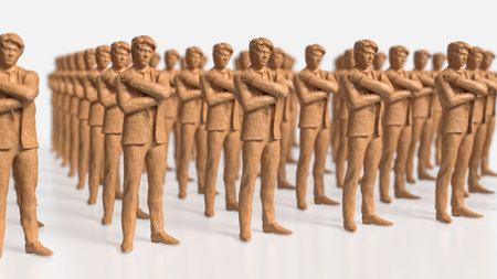 figure men on white background for Business concept 3d rendering