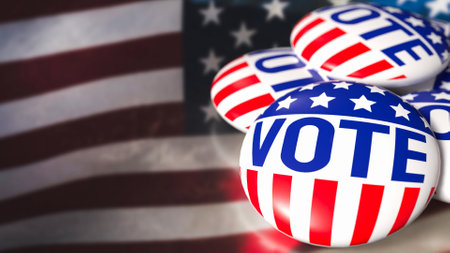 The 2024 U.S. presidential election will take place on November 5, 2024, and features a highly competitive race.の写真素材