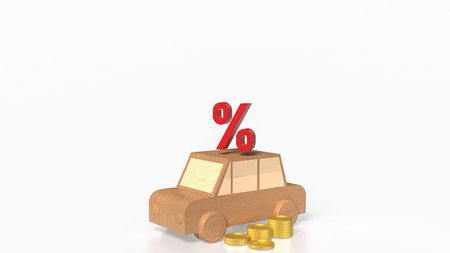 Car wood and coins for tax concept 3d rendering.の写真素材