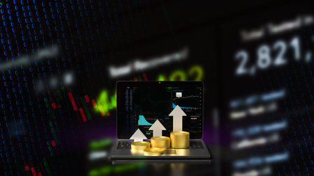 The Notebook and chart for Business concept 3d rendering. This is image creation by Adobe Dimension and Blender  3d  program.の写真素材