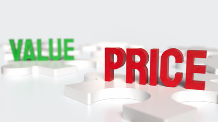 Price and value text for Business concept 3d rendering.の写真素材