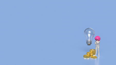 Man and brain for Business or creativity concept  3d rendering.の写真素材