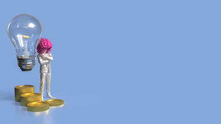 Man and brain for Business or creativity concept  3d rendering.