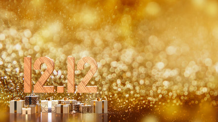12 number and gift box promotion or discount concept 3d rendering.