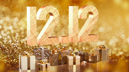 12 number and gift box promotion or discount concept 3d rendering.