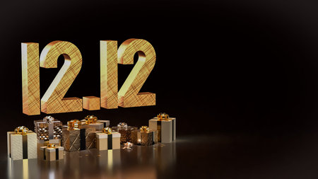 12 number and gift box promotion or discount concept 3d rendering.