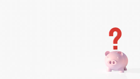 Piggy bank and question mark for earn or saving concept 3d rendering.の写真素材