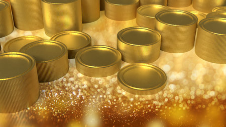 Gold coins on bokeh background for Business concept 3d rendering.の写真素材