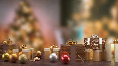 Christmas decor Background for Holiday concept 3d rendering.の写真素材