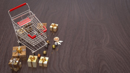 Christmas decor Background for Holiday concept 3d rendering.の写真素材