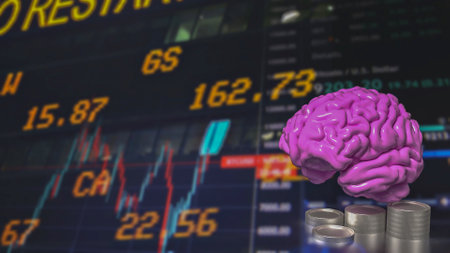 Brain and coins for Business concept 3d rendering.の写真素材